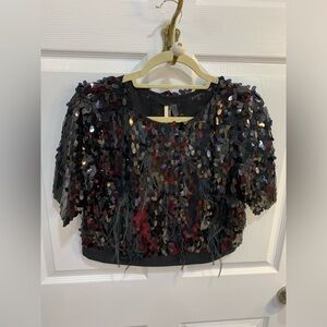 Top shop NWT Nordstrom sequence, black top size 4